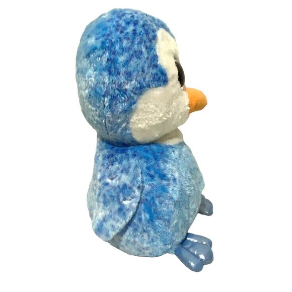 Ty Ice Cube Plush Blue Penguin with Glitter Eyes 17" - Picture 3 of 7